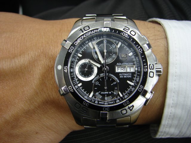 台北流當手錶拍賣 流當手錶 原裝 TAG HEUER 豪雅 不銹鋼 計時 自動 300M 男錶 9成新 ZR112